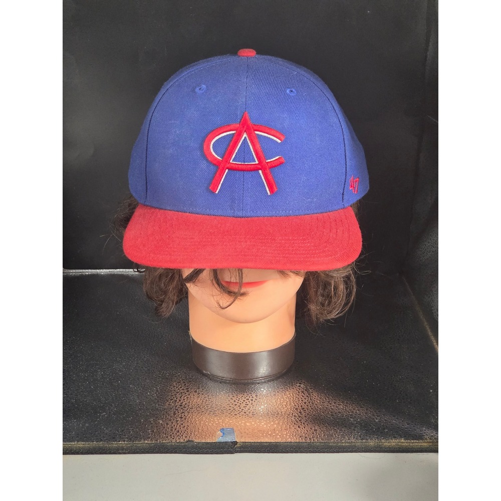 Mens 7 3/8 Hat Fitted Blue Red Cap Baseball Flat Brim USA Air Force Academy 47